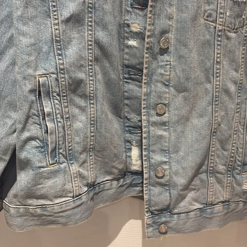 Tommy Hilfiger denim distressed collared jacket SZ Xlarge